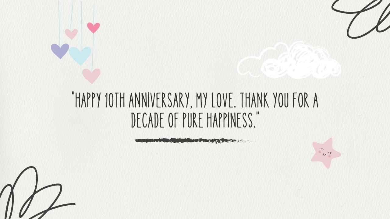 10th Wedding Anniversary Quotes for Husband from Wife 