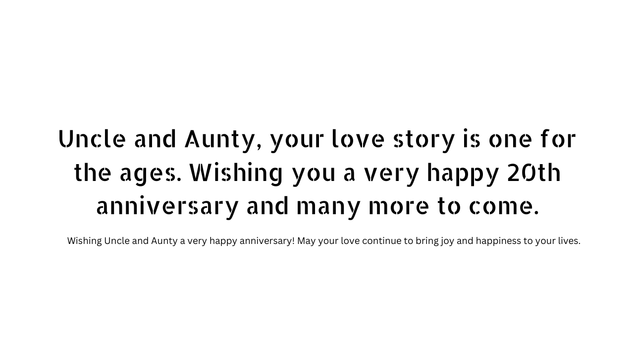 Anniversary wishes for uncle aunty 
