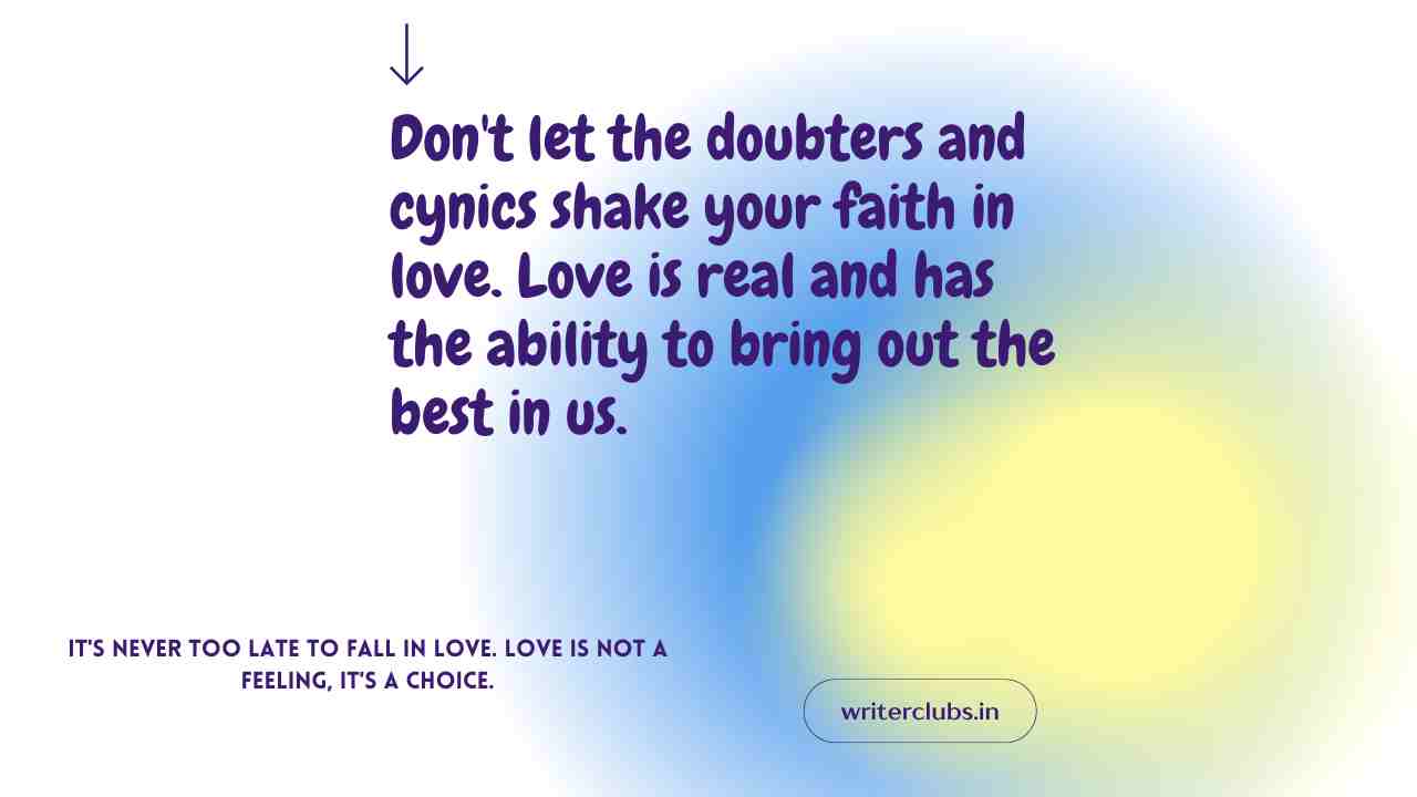 Believe in love quotes and captions 