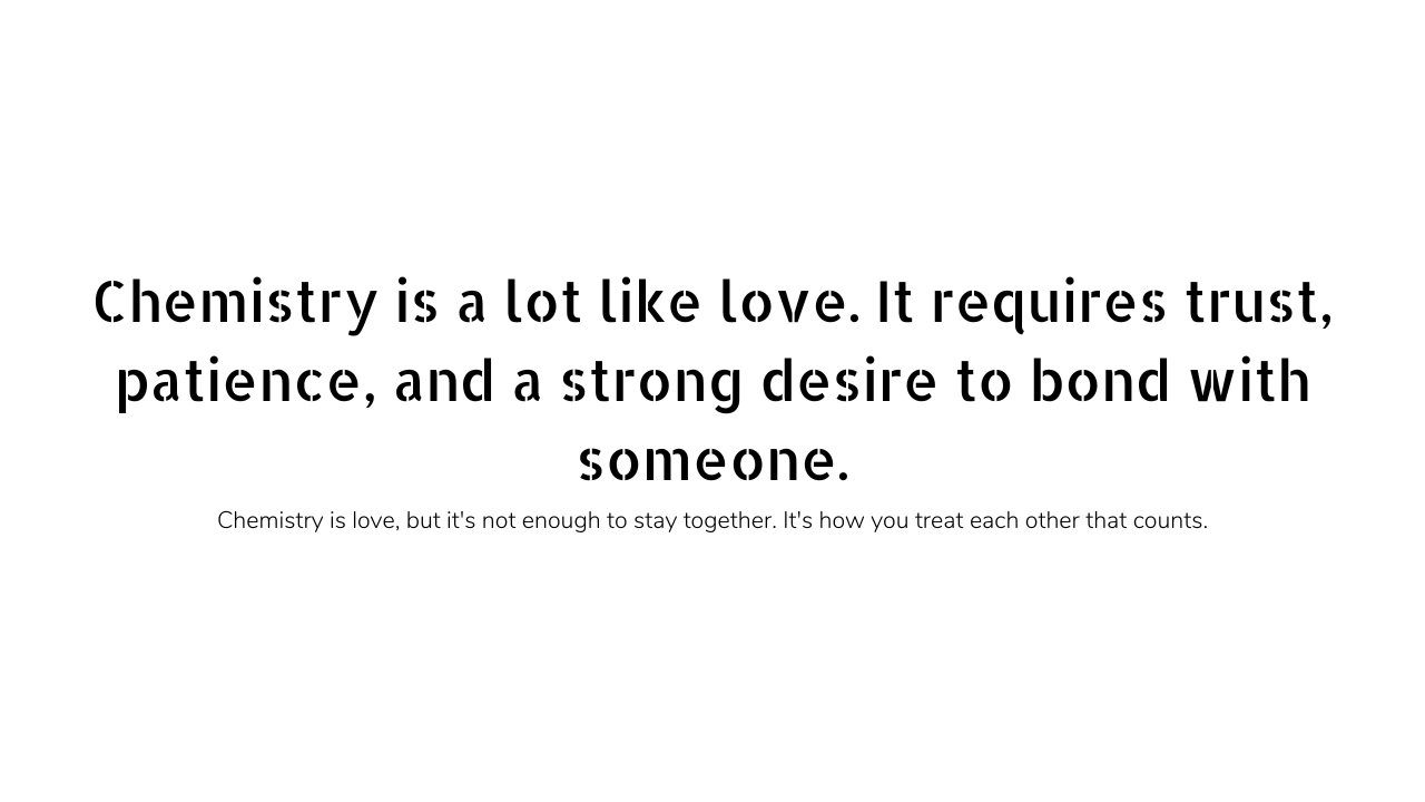 Chemistry love quotes and captions