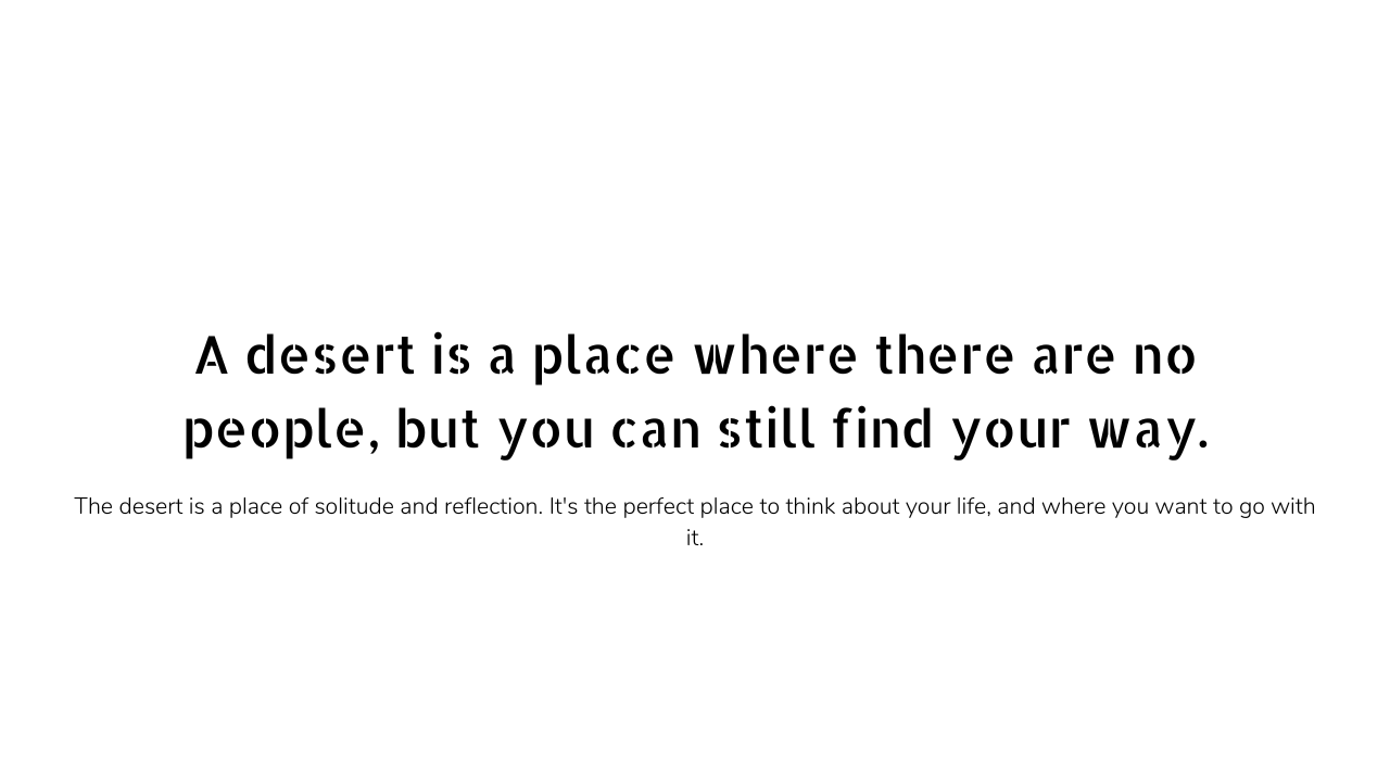 Desert quote 