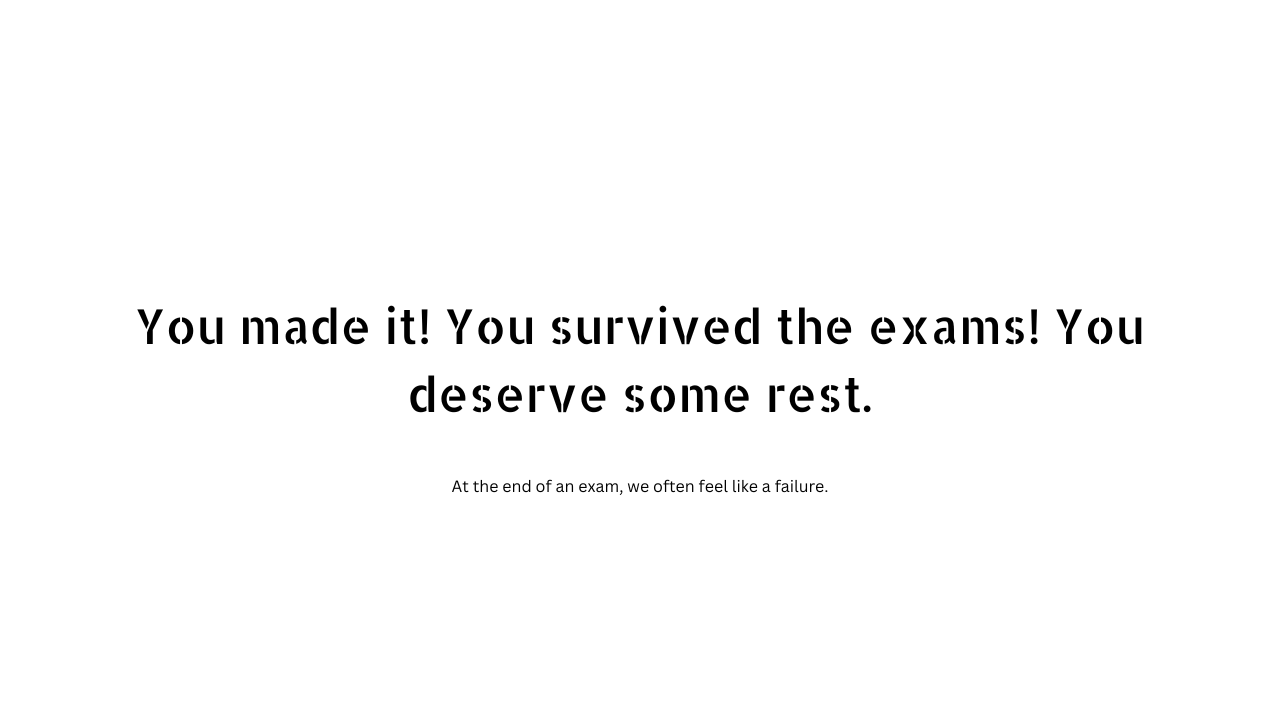 Exam over status and caption