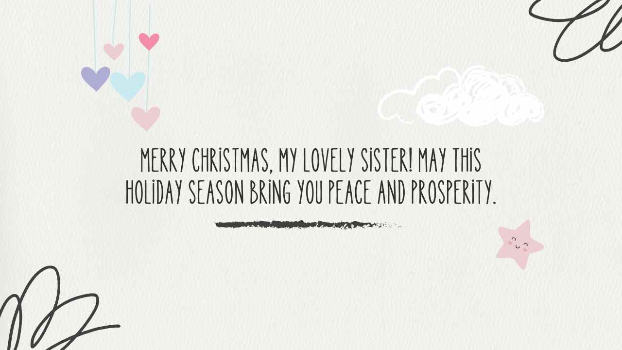 Heart Touching Merry Christmas Wishes for Sister