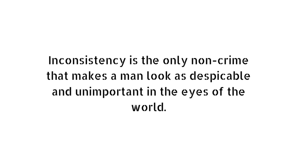 Inconsistency quotes on white cardboard 