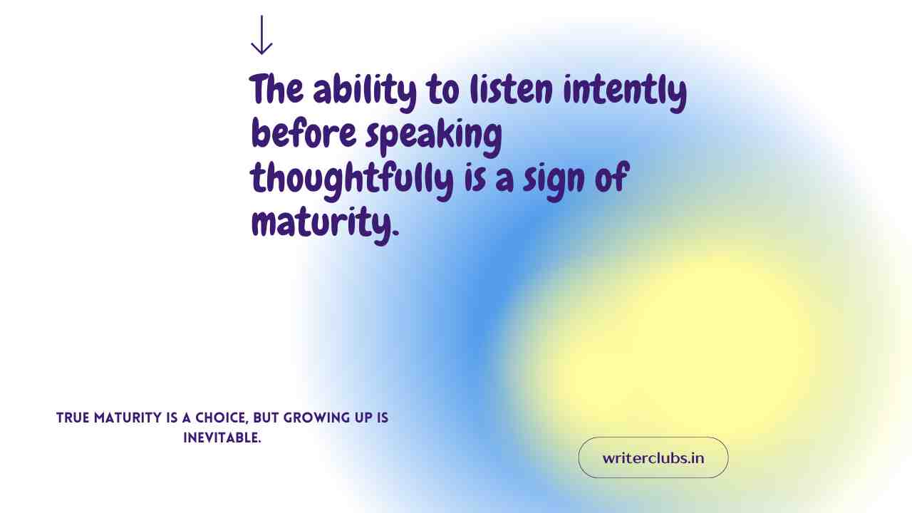 Maturity Quote in English 