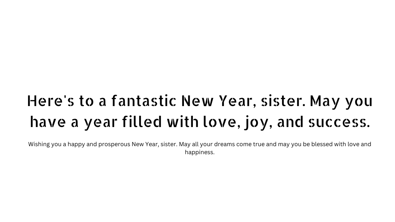 New year wishes for sister 