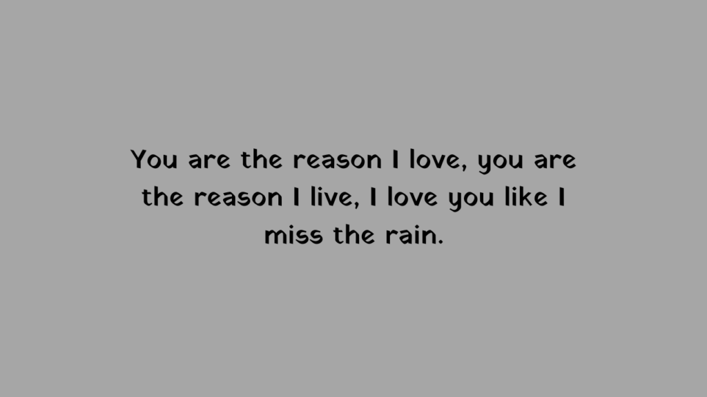 Romantic Rain Quote for girlfriend