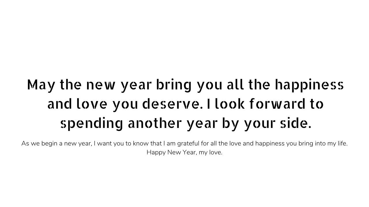 Romantic new year wishes and message 