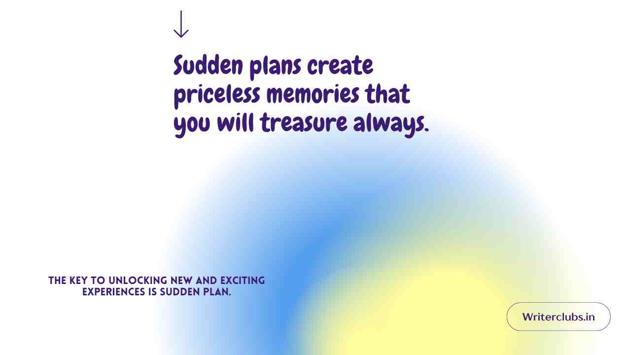 Sudden Plan Quotes and Captions 