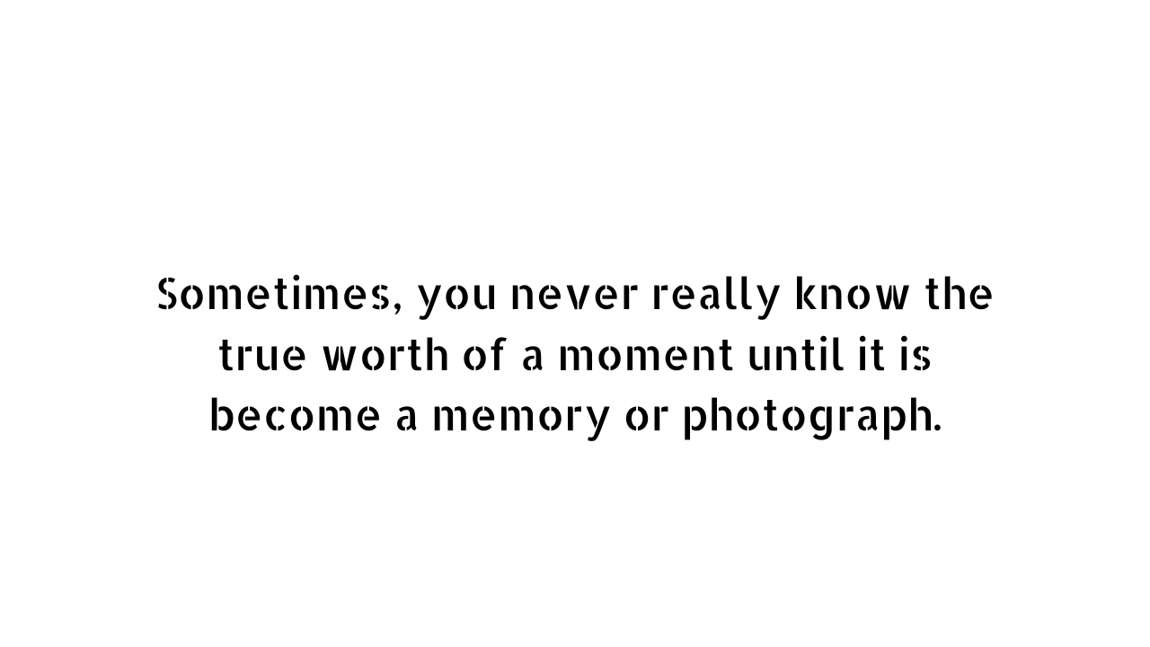 photo memory quote on white cardboard 